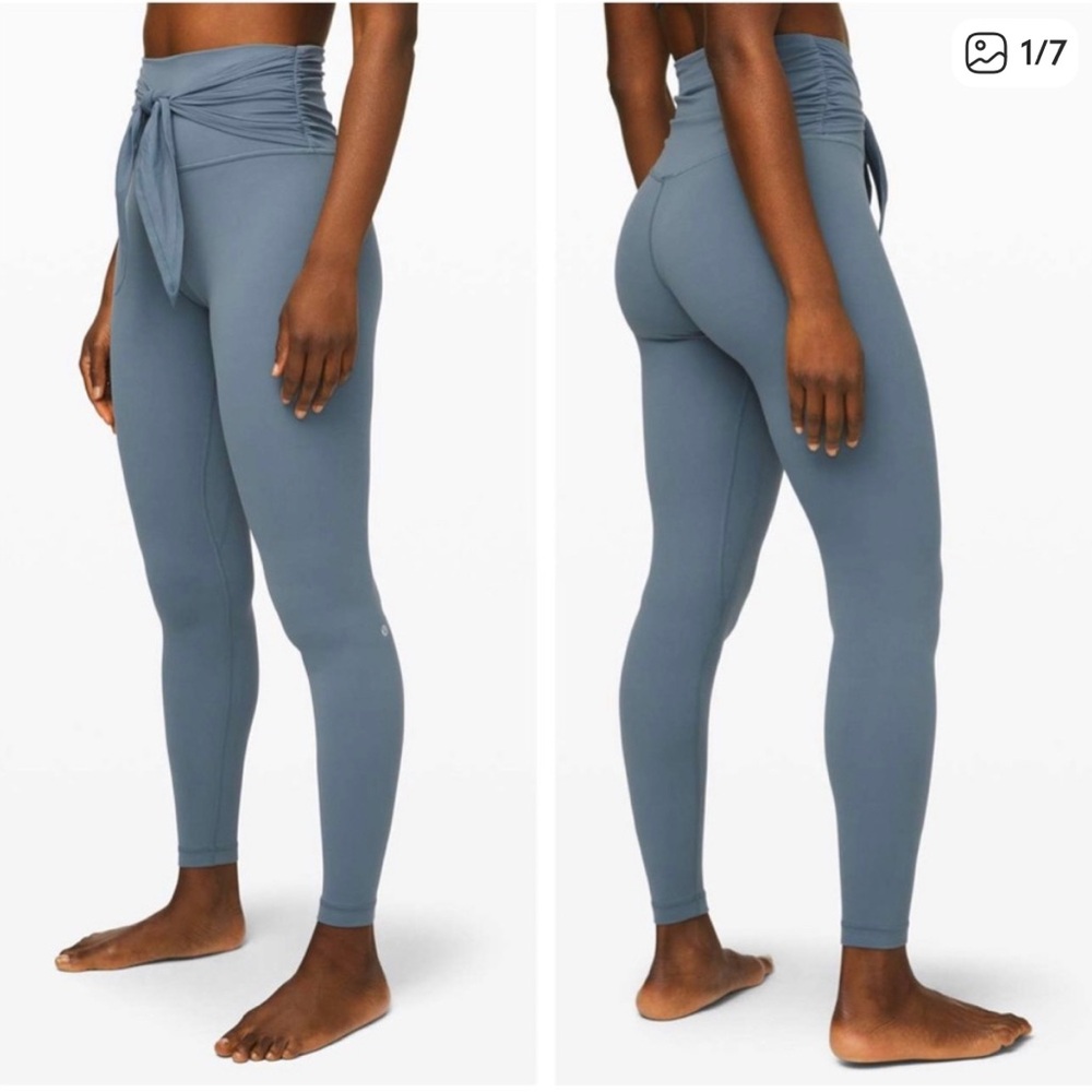 Lululemon Align Pant 28" *Wrap Waist Size 8 Blue Charcoal